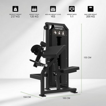 Tunturi Platinum Bicep Curl mit Gewichtsstapel Schwarz 