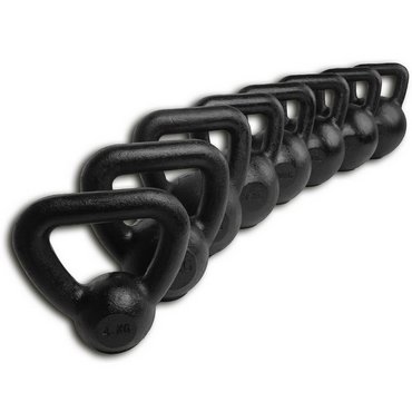 Tunturi Gusseisen Kettlebell mit Gummi Boden 20 kg Schwarz 