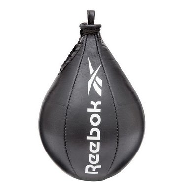 Reebok Speedball Boxbirne aus Leder Schwarz mit Weiss 