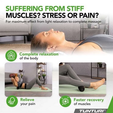 Tunturi Massage-Rolle vibrierend Schwarz 