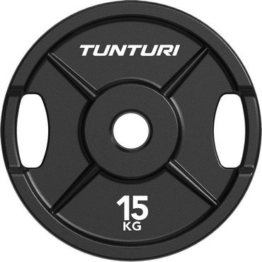 Tunturi Platinum Iron Bumper Plate Hantelscheibe 15 kg Schwarz 