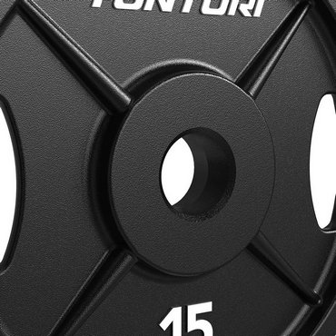 Tunturi Platinum Iron Bumper Plate Hantelscheibe 15 kg Schwarz 