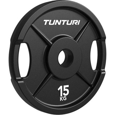 Tunturi Platinum Iron Bumper Plate Hantelscheibe 15 kg Schwarz 