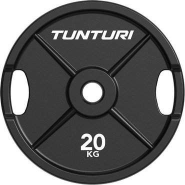 Tunturi Platinum Iron Bumper Plate Hantelscheibe 20 kg Schwarz 