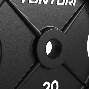 Tunturi Platinum Iron Bumper Plate Hantelscheibe 20 kg Schwarz 