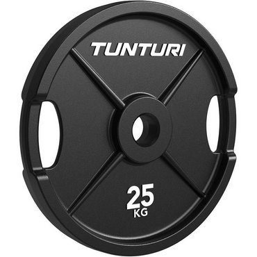 Tunturi Platinum Iron Bumper Plate Hantelscheibe 25 kg Schwarz 