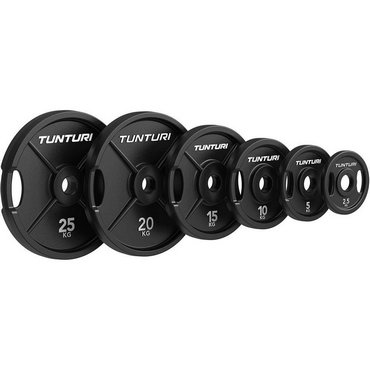 Tunturi Platinum Iron Bumper Plate Hantelscheibe 25 kg Schwarz 