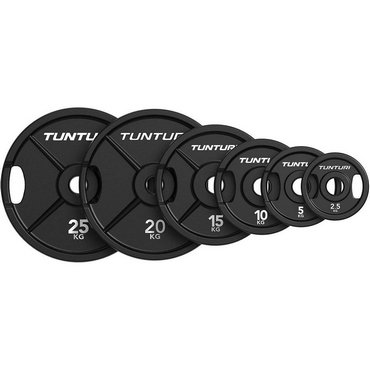 Tunturi Platinum Iron Bumper Plate Hantelscheibe 25 kg Schwarz 