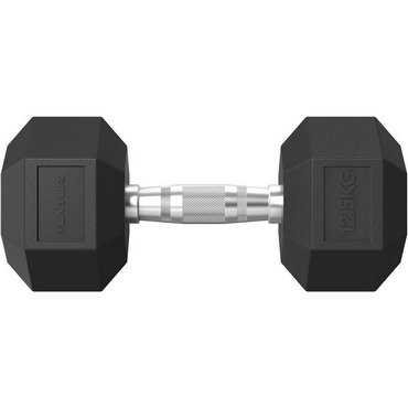 Tunturi Platinum Hexagon Kurzhantel 12.5 kg Schwarz mit Silber 