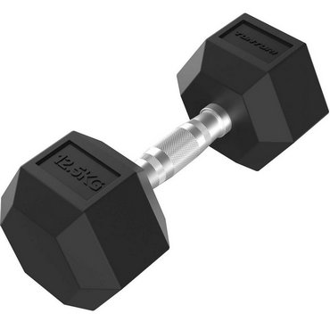 Tunturi Platinum Hexagon Kurzhantel 12.5 kg Schwarz mit Silber 