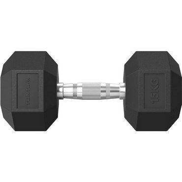 Tunturi Platinum Hexagon Kurzhantel 15 kg Schwarz mit Silber 