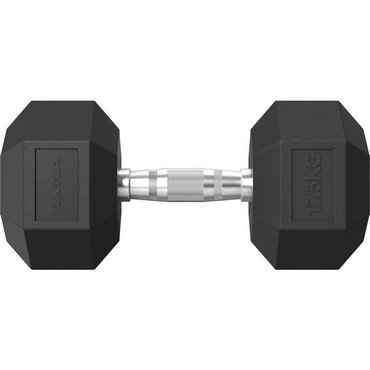 Tunturi Platinum Hexagon Kurzhantel 17.5 kg Schwarz mit Silber 