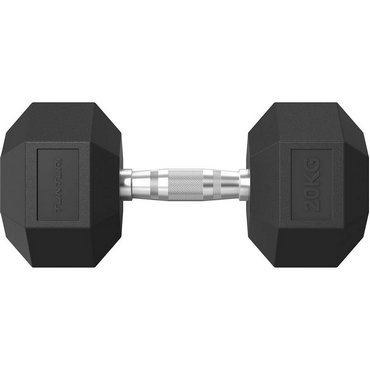 Tunturi Platinum Hexagon Kurzhantel 20 kg Schwarz mit Silber 