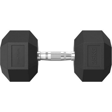 Tunturi Platinum Hexagon Kurzhantel 25 kg Schwarz mit Silber 