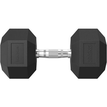 Tunturi Platinum Hexagon Kurzhantel 27.5 kg Schwarz mit Silber 