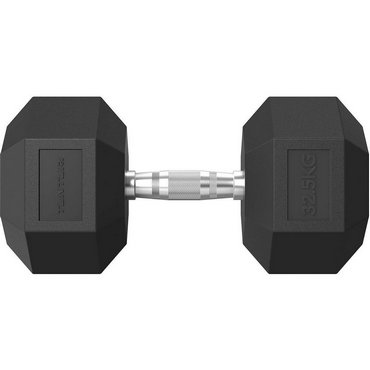 Tunturi Platinum Hexagon Kurzhantel 32.5 kg Schwarz mit Silber 