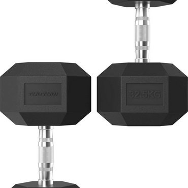 Tunturi Platinum Hexagon Kurzhantel 32.5 kg Schwarz mit Silber 