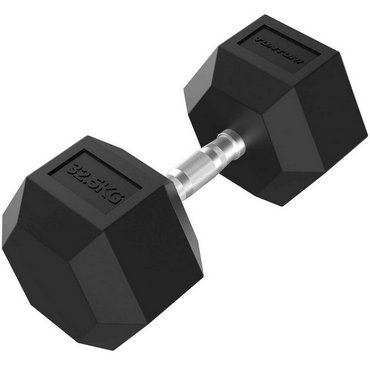Tunturi Platinum Hexagon Kurzhantel 32.5 kg Schwarz mit Silber 