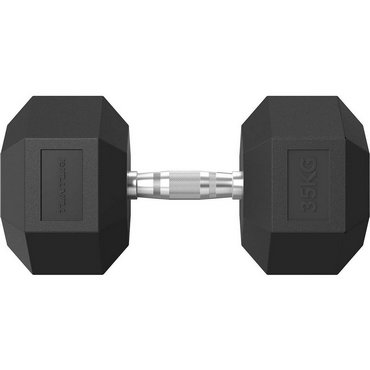 Tunturi Platinum Hexagon Kurzhantel 35 kg Schwarz mit Silber 