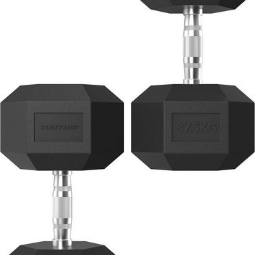Tunturi Platinum Hexagon Kurzhantel 37.5 kg Schwarz mit Silber 