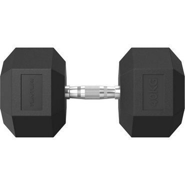 Tunturi Platinum Hexagon Kurzhantel 40 kg Schwarz mit Silber 