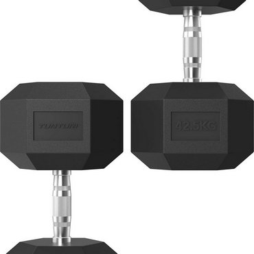 Tunturi Platinum Hexagon Kurzhantel 42.5 kg Schwarz mit Silber 