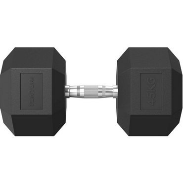 Tunturi Platinum Hexagon Kurzhantel 45 kg Schwarz mit Silber 