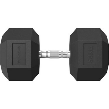 Tunturi Platinum Hexagon Kurzhantel 50 kg Schwarz mit Silber 