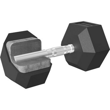 Tunturi Platinum Hexagon Kurzhantel 37.5 kg Schwarz mit Silber 