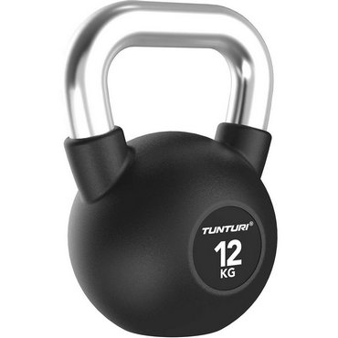 Tunturi Platinum Kettlebell mit Gummibeschichtung 12 kg Schwarz 