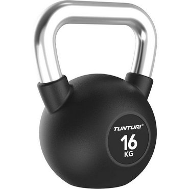 Tunturi Platinum Kettlebell mit Gummibeschichtung 16 kg Schwarz 
