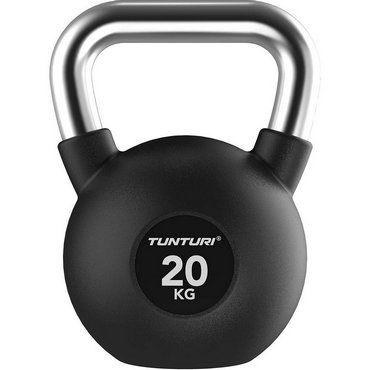 Tunturi Platinum Kettlebell mit Gummibeschichtung 20 kg Schwarz 
