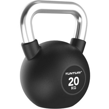 Tunturi Platinum Kettlebell mit Gummibeschichtung 20 kg Schwarz 