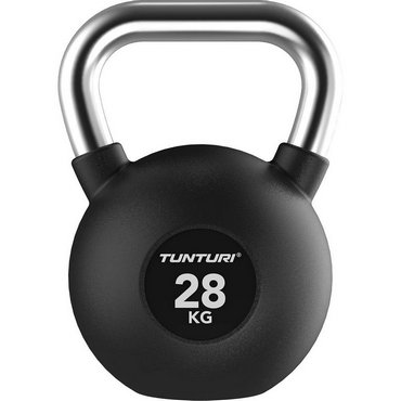 Tunturi Platinum Kettlebell mit Gummibeschichtung 28 kg Schwarz 