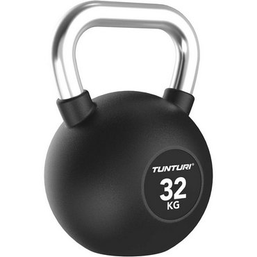 Tunturi Platinum Kettlebell mit Gummibeschichtung 32 kg Schwarz 