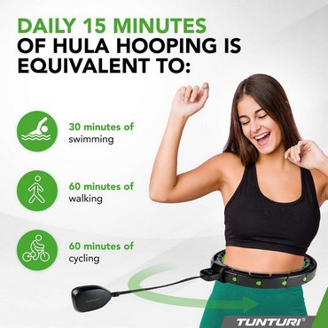 Tunturi Hula Hoop Ring mit Display Schwarz mit Grün 