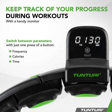 Tunturi Hula Hoop Ring mit Display Schwarz mit Grün 
