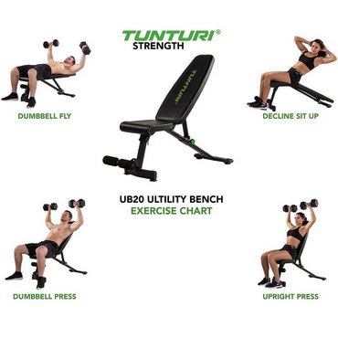Tunturi UB20 Hantelbank Utility Bench verstellbar Schwarz 