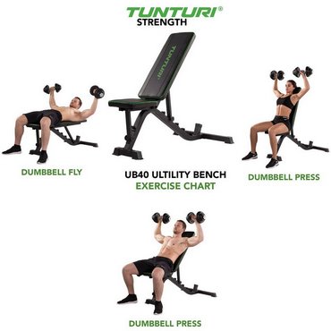Tunturi UB40 Hantelbank Utility Bench verstellbar Schwarz 