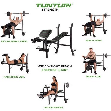 Tunturi WB40 Hantelbank  Schwarz 